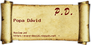 Popa Dávid névjegykártya